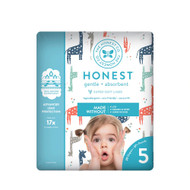 3 PACK of The Honest Company Honest Diapers, Multi Colored Giraffes, Size 5, 27 + Pounds -- 20 Diapers