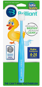 3 PACK of Baby Buddy Brilliant! Baby Toothbrush Blue -- 1 Toothbrush