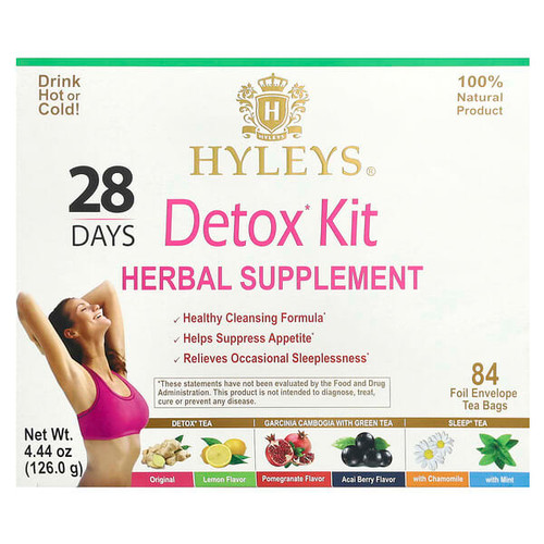 <img alt="Hyleys Tea, 28 Days Detox Kit, Assorted, 84 Foil Envelope Tea Bags, 4.44 oz (126 g)" title="Hyleys Tea, 28 Days Detox Kit, Assorted, 84 Foil Envelope Tea Bags, 4.44 oz (126 g),4791045018117"