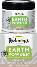 3 PACK of Redmond Earthpowder Natural Toothpowder Unsweetened Spearmint -- 1.8 oz