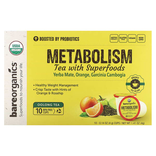 <img alt="BareOrganics, Metabolism, Tea with Superfoods, Oolong Tea, 10 Cups, 0.14 oz (4 g) Each" title="BareOrganics, Metabolism, Tea with Superfoods, Oolong Tea, 10 Cups, 0.14 oz (4 g) Each,818423029597"