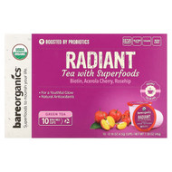 <img alt="BareOrganics, Radiant, Tea with Superfoods, Green Tea, 10 Cups, 0.16 oz (4.5 g) Each" title="BareOrganics, Radiant, Tea with Superfoods, Green Tea, 10 Cups, 0.16 oz (4.5 g) Each,818423029801"