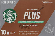 3 PACK of Starbucks PLUS Ground Coffee with 2x Caffeine Medium Roast -- 10 K-Cups