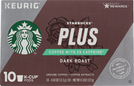 3 PACK of Starbucks PLUS Ground Coffee with 2x Caffeine Dark Roast -- 10 K-Cups