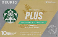3 PACK of Starbucks PLUS Ground Coffee with 2x Caffeine Blonde Roast -- 10 K-Cups