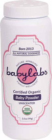 3 PACK of BabyLabs Organic Baby Powder Unscented -- 3.5 oz