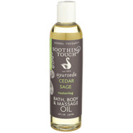 3 PACK of Soothing Touch Ayurveda - Cedar Sage - Restoring - Bath & Body Massage Oil -- 8 Packet