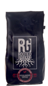 3 PACK of Rooted Grounds Highlander Grogg Ground Coffee Butterscotch Rum and Vanilla -- 12 oz