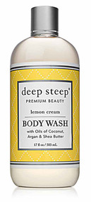 3 PACK of Deep Steep Body Wash Lemon Cream -- 17 fl oz
