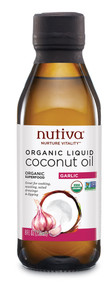 3 PACK of Nutiva Organic Liquid Coconut Oil Garlic -- 8 fl oz