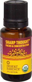 3 PACK of Desert Essence Sharp Thought Organic Essential Oil -- 0.5 fl oz