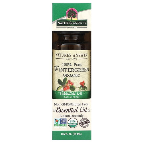 <img alt="Natures Answer, 100% Pure Organic Essential Oil, Wintergreen, 0.5 fl oz (15 ml)" title="Natures Answer, 100% Pure Organic Essential Oil, Wintergreen, 0.5 fl oz (15 ml),083000266836"