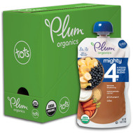 3 PACK of Plum Organics Mighty 4 Organic Baby Food - Tots Pouch Sweet Potato-Carrot-Blueberry-Apple-Greek Yogurt-Millet-Oat -- 6 Pouches