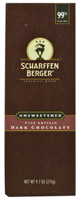 3 PACK of Scharffen Berger 99% Cacao Dark Chocolate Unsweetened -- 9.7 oz