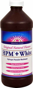 Heritage Store, HPM + White, Hydrogen Peroxide Mouthwash, Super Whitening Power, 16 fl oz (480 ml)