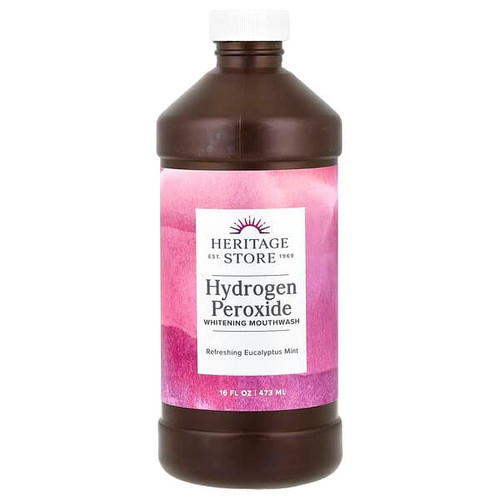 <img alt="Heritage Store, Hydrogen Peroxide Whitening Mouthwash, Refreshing Eucalyptus Mint, 16 fl oz (473 ml)" title="Heritage Store, Hydrogen Peroxide Whitening Mouthwash, Refreshing Eucalyptus Mint, 16 fl oz (473 ml),076970706488"