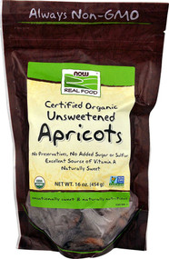 3 PACK of NOW Real Food Certified Organic Unsweetened Apricots -- 16 oz
