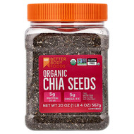 <img alt="BetterBody Foods, Organic Chia Seeds, 20 oz (567 g)" title="BetterBody Foods, Organic Chia Seeds, 20 oz (567 g),897922002072"