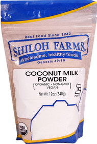 3 PACK of Shiloh Farms Organic Coconut Milk Powder -- 12 oz