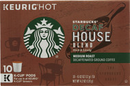 3 PACK of Starbucks Ground Coffee Decaf Medium Roast House Blend -- 10 K-Cups