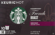 3 PACK of Starbucks Ground Coffee Dark Roast French Roast -- 10 K-Cups
