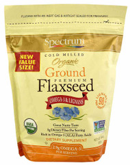 3 PACK of Spectrum Essentials Organic Cold Milled Ground Premium Flaxseed -- 24 oz