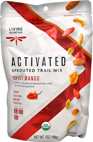 3 PACK of Living Intentions Organic Activated Sprouted Trail Mix Spicy Mango -- 7 oz
