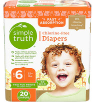 3 PACK of Simple Truth Fast Absorption Chlorine-Free Diapers Size 6 -- 20 Diapers