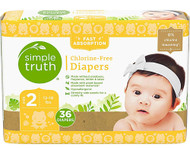 3 PACK of Simple Truth Fast Absorption Chlorine-Free Diapers Size 2 -- 36 Diapers