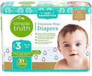 3 PACK of Simple Truth Fast Absorption Chlorine-Free Diapers Size 3 -- 31 Diapers