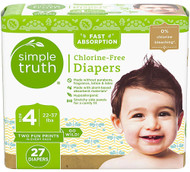 3 PACK of Simple Truth Fast Absorption Chlorine-Free Diapers Size 4 -- 27 Diapers