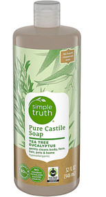 3 PACK of Simple Truth Pure Castile Soap Tea Tree Eucalyptus -- 32 fl oz