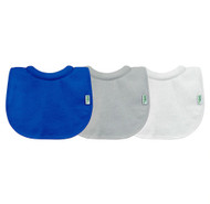 3 PACK of Green Sprouts Stay-dry Milk Catcher Bib-Blue Set-0/6mo -- 3 Pack