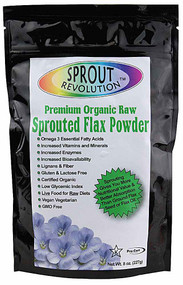 3 PACK of Sprout Revolution Organic Raw Sprouted Flax Powder -- 8 oz
