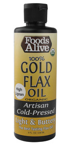3 PACK of Foods Alive Organic Gold Flax Oil Artisan Cold-Pressed -- 8 fl oz