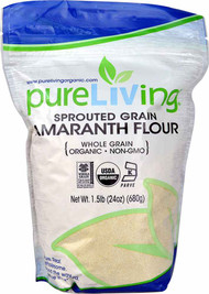 3 PACK of Pure Living Organic Sprouted Grain Amaranth Flour -- 1.5 lb