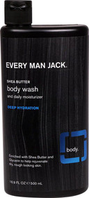 3 PACK of Every Man Jack Shea Butter Body Wash Deep Hydration -- 16.9 fl oz
