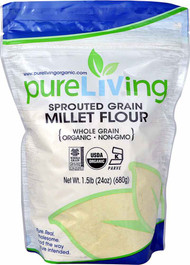 3 PACK of Pure Living Organic Sprouted Grain Millet Flour -- 1.5 lbs