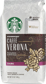 3 PACK of Starbucks Whole Bean Coffee Dark Roast Caffe Verona -- 12 oz