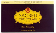 3 PACK of Sacred Chocolate Rectangular Bar White with Lemon & Coconut -- 1.33 oz