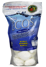 3 PACK of Earth Friendly Products Ecos Laundry Detergent Pods Free and Clear -- 20 Pods