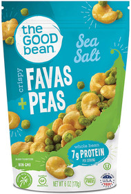 3 PACK of The Good Bean Crispy Fava and Peas Snack Gluten Free Sea Salt -- 6 oz