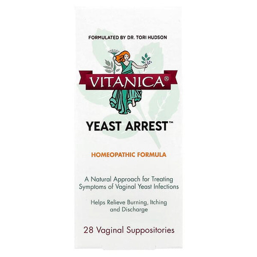 <img alt="Vitanica, Yeast Arrest, 28 Vaginal Suppositories" title="Vitanica, Yeast Arrest, 28 Vaginal Suppositories,708118020094"