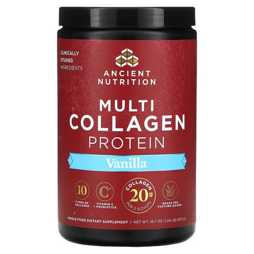 <img alt="Ancient Nutrition, Multi Collagen Protein, Vanilla, 1.04 lb (472.5 g)" title="Ancient Nutrition, Multi Collagen Protein, Vanilla, 1.04 lb (472.5 g),816401021854"