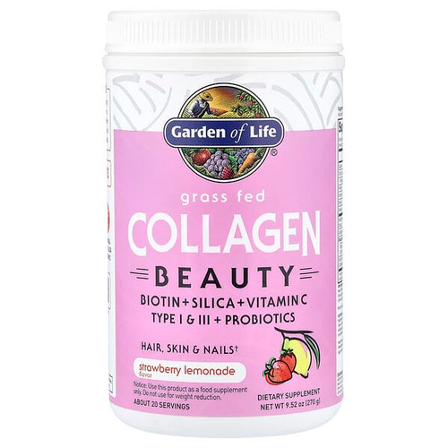 <img alt="Garden of Life, Grass Fed Collagen, Beauty, Strawberry Lemonade, 9.52 oz (270 g)" title="Garden of Life, Grass Fed Collagen, Beauty, Strawberry Lemonade, 9.52 oz (270 g),658010124560"