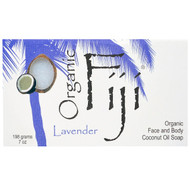 Organic Fiji, Organic Face and Body Coconut Oil Soap Bar, Lavender, 7 oz (198 g) (Discontinued Item)