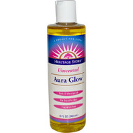 3 PACK of Heritage Store, Aura Glow, Body & Massage Oil, Unscented, 8 fl oz (240 ml)