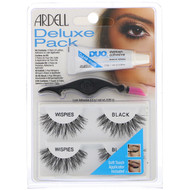 3 PACK of Ardell, Deluxe Pack, Wispies Lashes with Applicator and Eyelash Adhesive, 1 Set