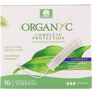 3 PACK of Organyc, Organic Tampons, Compact, Super Absorbency, 16 Tampons