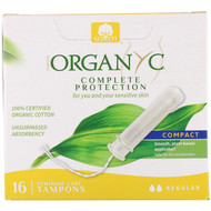 3 PACK of Organyc, Organic Tampons, Compact, Regular Absorbency, 16 Tampons